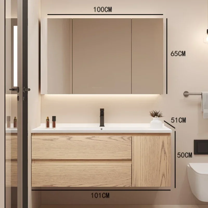 ตู้เฟอร์นิเจอร์ห้องน้ําอ่างล้างหน้าคู่กระจกตู้เก็บเอกสารหรูหราห้องน้ําตู้กระจกห้องน้ําตู้ Шкаф 1