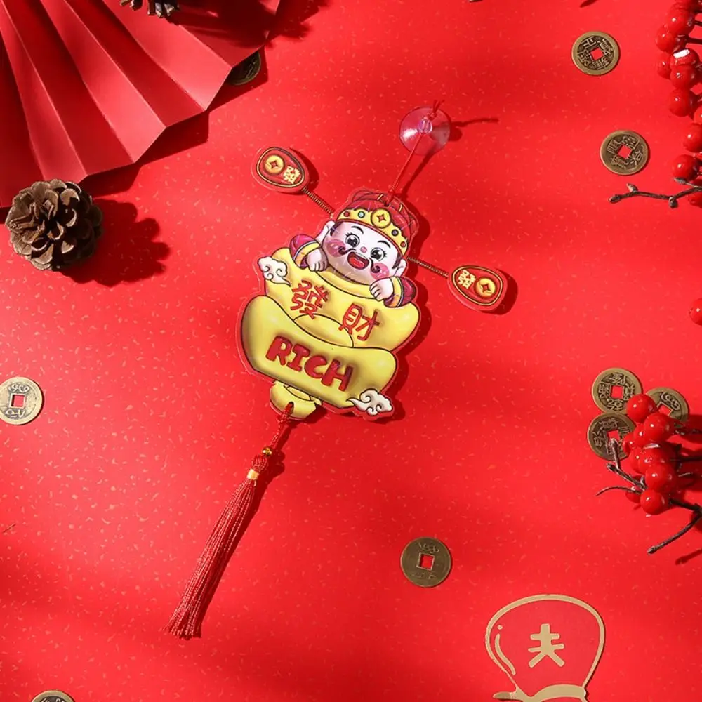 Cute Chinese God of Wealth Fridge Magnets Festive Cartoon God of Wealth Refrigerator Magnet Traditional Spring Ears