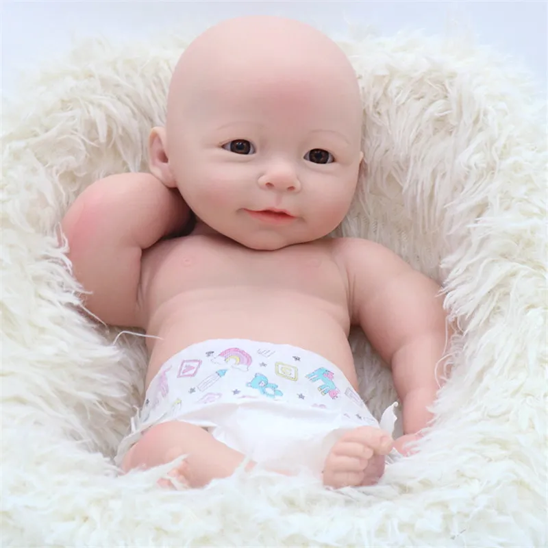 Painted 18inch Realistic Silicone Reborn Baby Doll Kit Soft Boy Baby