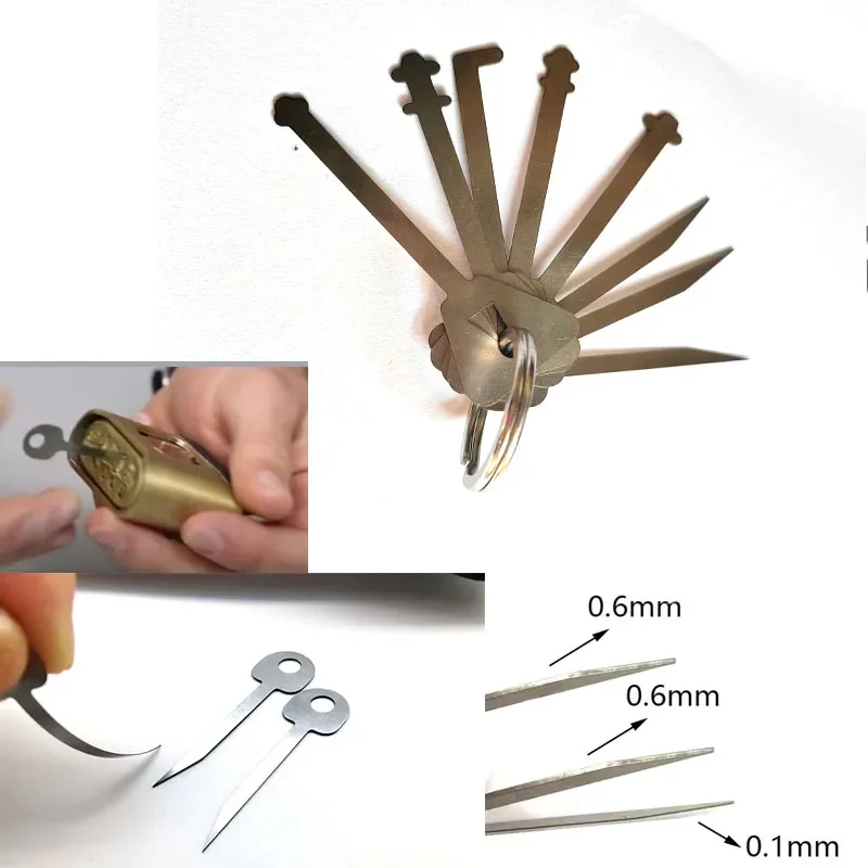 Locksmith Tools Master Keys Skeleton Lock Hook Warded Pick Open Doors Key Set For Door Lock Opening Keychain