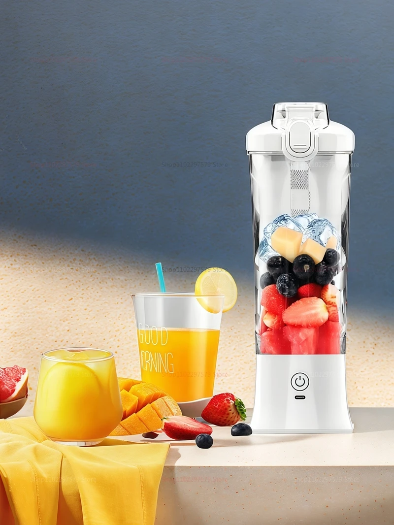 Portable Electric Juicer - USB Rechargeable 600ml Mixer for Milkshakes and Juice