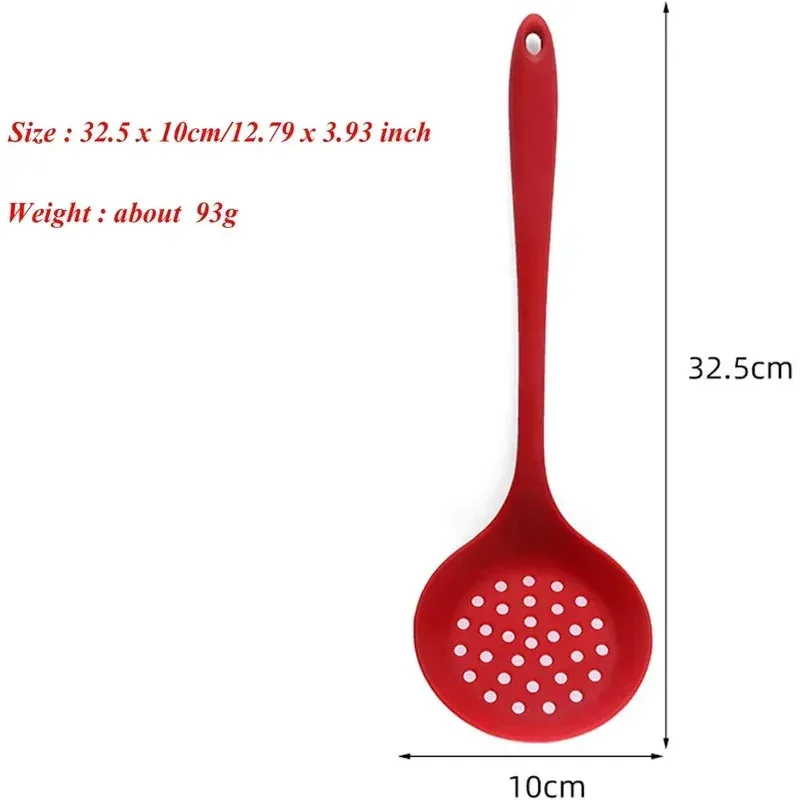 Silicone Skimmer Spoon Non-Stick Cooking Slotted Colander Spoon Skimmer Strainer Kitchen Sink Ladle Strainer