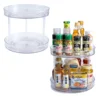 Lnofxas 360 Rotation Cabinet Turntable Organizer Storage Spice Rack Drink Cosmetic Storage Rack Transparent For Kitchen Bathroom 1