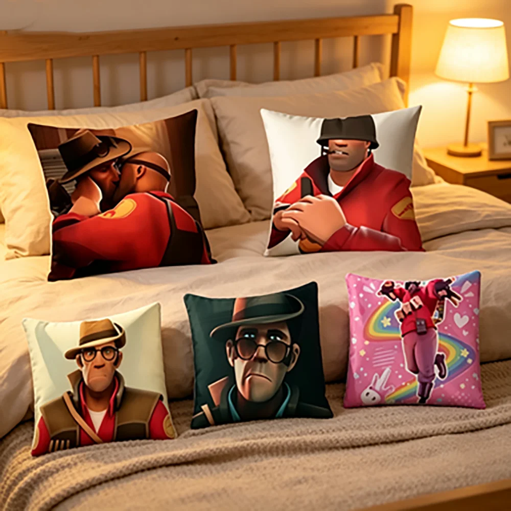 TF2 게임 테마 핫 티팀 F-포트리스 2 소파룸 장 보이지 않는 지퍼가 있는 짧..