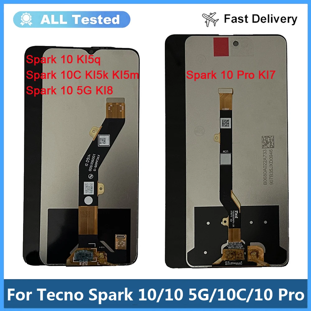 

For Tecno Spark10 KI5q Spark 10 5G KI8 LCD Display Touch Digitizer Spark 10C KI5k KI5m LCD Sensor Tecno Spark 10 Pro KI7 LCD