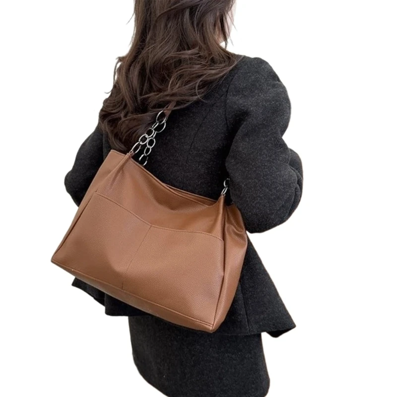 Contemporary Handbag PU Leather Shoulder Bag Essential for Office Workers and Students