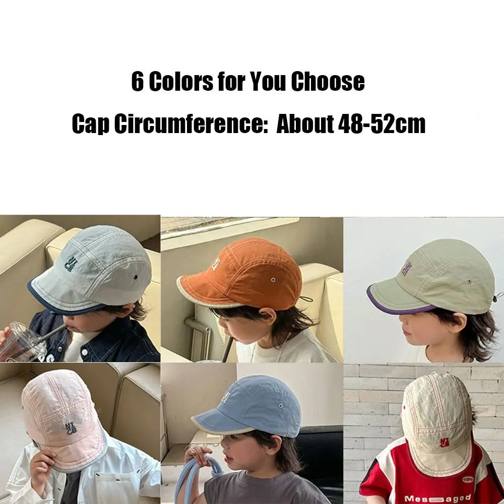 빠른 건조 어린이 야구 모자, 피크 캡, 글자 자수 태양 모자, 어린이 액세서리, 패션