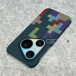 Fashion Painted Carbon Fiber Textured Shockproof Phone Case Cover for HUAWEI Pura 90S Pro (Blue)