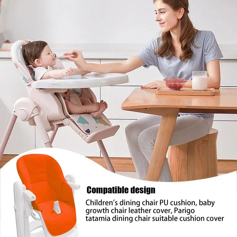 Baby High Chair Cover Cushion Soft PU Leather Comfortable Breathable Cushions Dinner Chair Seat Baby Seat Cushion Accessories - 4