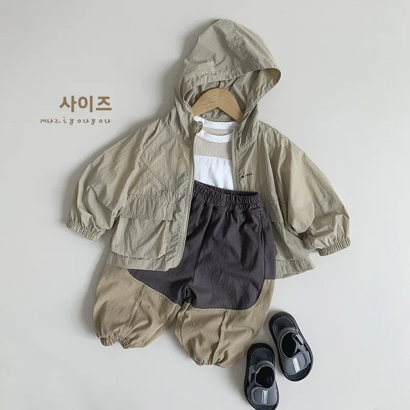 경량 아동용 자외선 차단 의류 여름 신상 유니섹스 에어컨 오픈 가디건 베이비 한국어 버전 세련된 아웃도어 의류