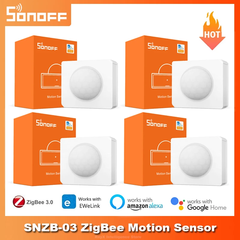 Sonoff SNZB 03 zigbee sensor de movimento casa inteligente em tempo real monitor de alarme de disparo trabalho com zbbridge ewelink app alexa casa do google