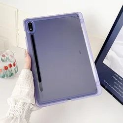 Ultimate Tablet Case with Pencil Holder - Sleek TPU Back Cover for S10 FE (10.9in) X520 (Transparent Pruple)