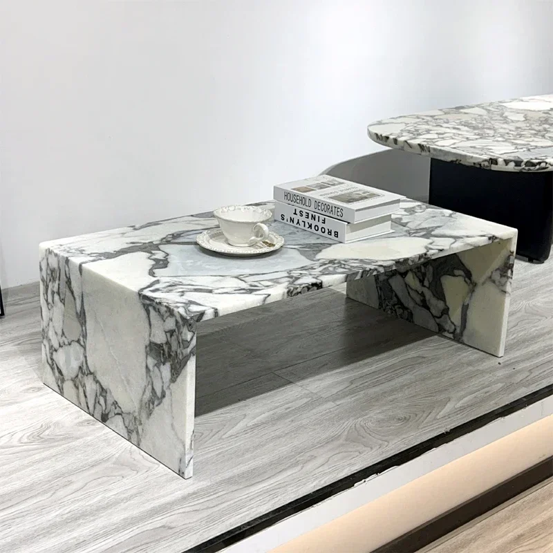 90x49x30CM/120x60x30CM Natural Luxury Stone Elephant White Marble Minimalist Coffee Table Designer Random Grain