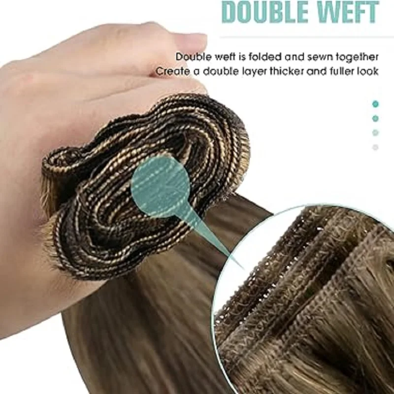 YoungSee Weft Hair Extensions Invisible Weft Remy Hair Bundles Pure and Highlight Color Women human hair extensions