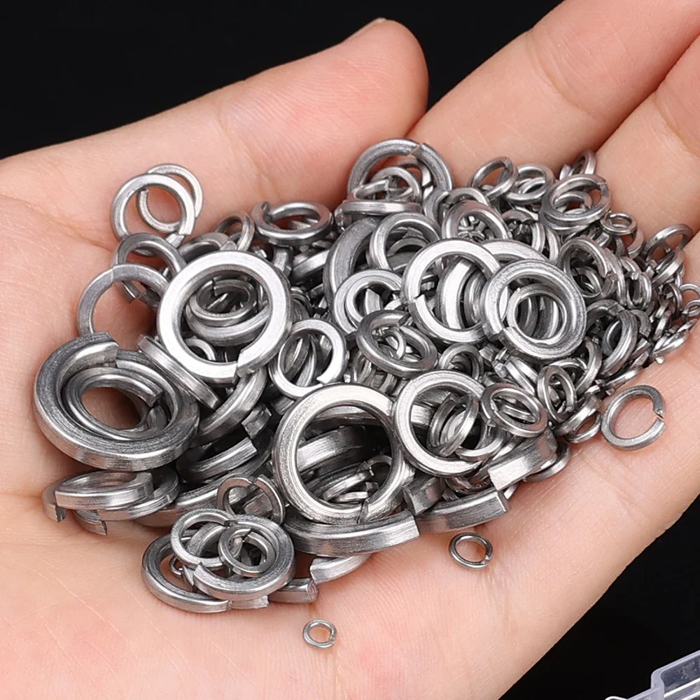 Stainless Steel Spring Lock Washers Metal O Rings Flat Gaskets Set Fasteners Hardware Assortment Kits M2 M2.5 M3 M4 M5 M6 M8 M10 stainless steel washers washer gasket set washer gasket silicone o ring washer steel o ring retaining ring washer washer seal set