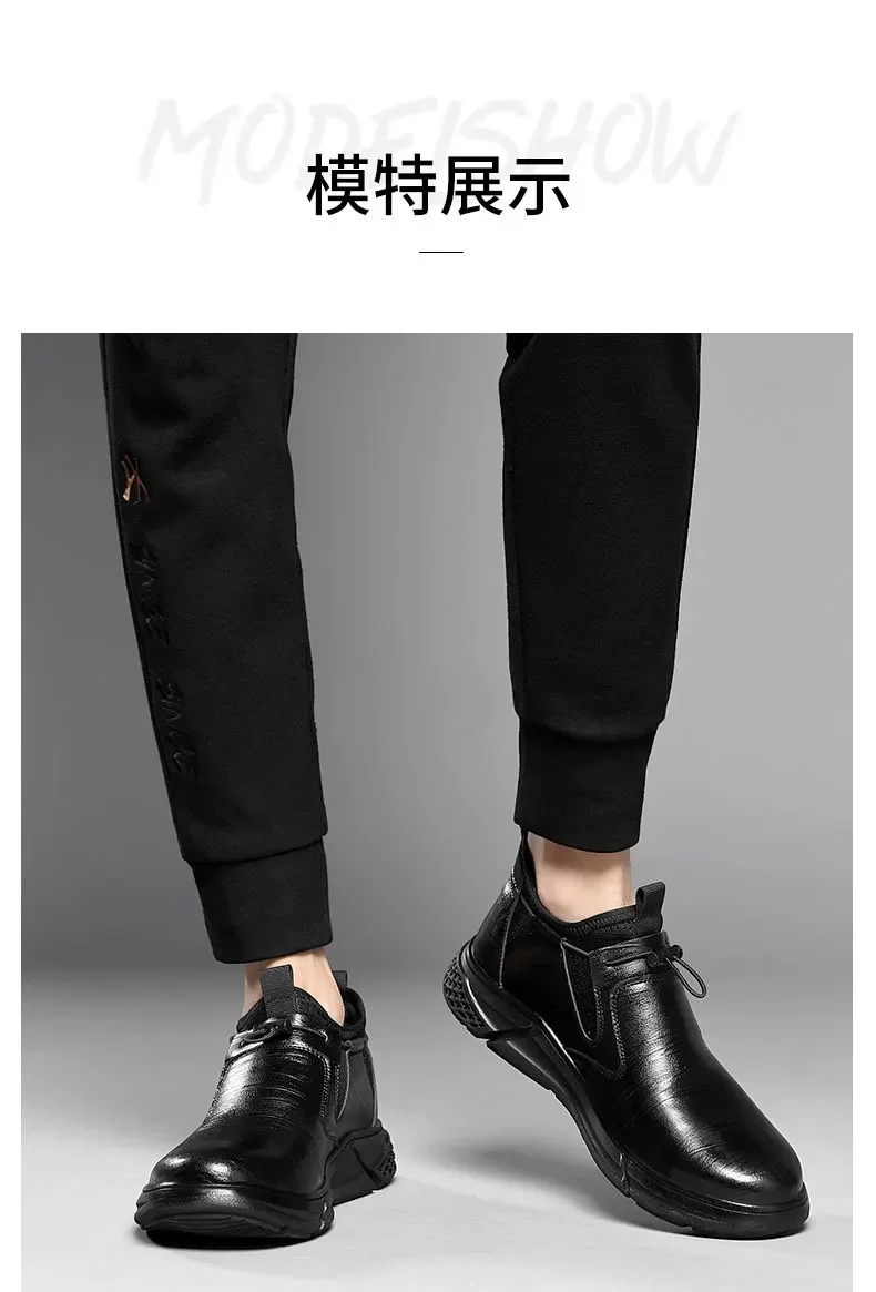 Black Leather Men Waterproof Shoes Work Safety Shoes Steel Toe Men Sneakers Wear-resistant Indestructible Construction Man Boot