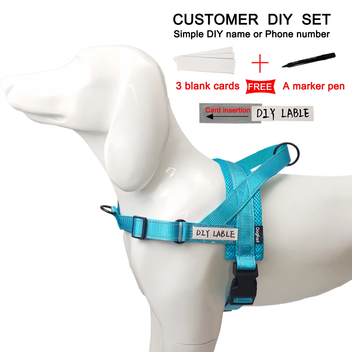 DIY Dog Harness Easy On and Off Adjustable Medium Large Dogs,Reflective no Pull Training Vest for pet Dogs walking harness 
