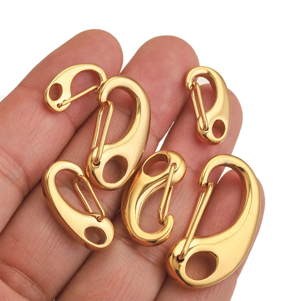 Stainless Steel 316L Shrimp Buckle DIY Jewelry Leather Rope Necklace Lobster Buckle on Bracelet 2
