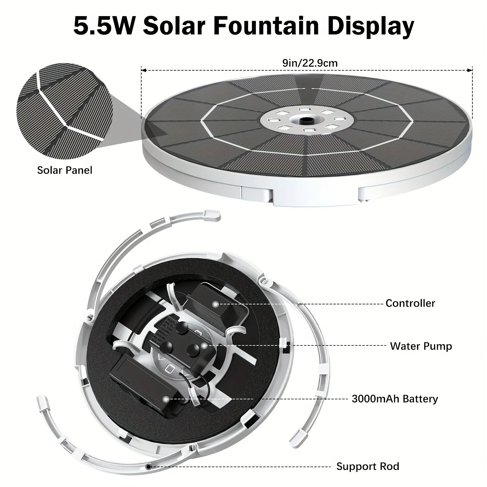 Indoor and outdoor 6.5w solar fountain 4