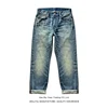 Saucezhan Mens Jeans Distressed  Moustache Effect Wash  Selvedge Denim Jeans  Motorcycle Regular Fit Straight Leg 14 Oz 1