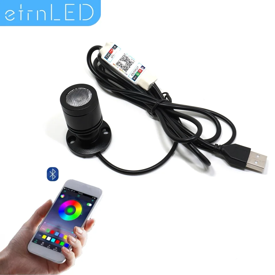 

etrnLED Smart Bluetooth APP Control RGB Led Spotlight USB 5V Dimmable Color Mini Ceiling Spot 1W 3W Model Display Cabinet Light