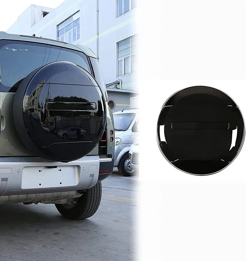 

Rear Spare Tire Cover For Land Rover Defender 2020-2023 Wheel Cover gloss black