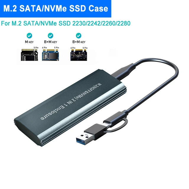 M2 Ssd Case Nvme Sata Dual Protocol M.2 To Usb Type C 3.1 Ssd Adapter For Nvme  Pcie Ngff Sata Ssd D