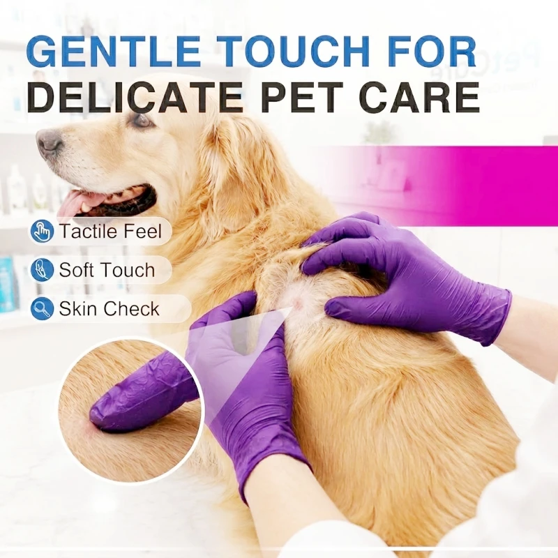 Gants nitrile jetables taille L, S et M empilés, idéaux pour soins ou bricolage
