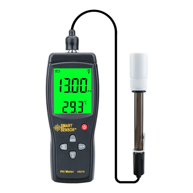Tester pHmetro digitale sensore intelligente 0.00~14.00 Strumento di misura dell'umidità pH AS218 Tester pHmetro digitale sensore intelligente 0.00~14.00 Strumento di misura dell'umidità pH AS218