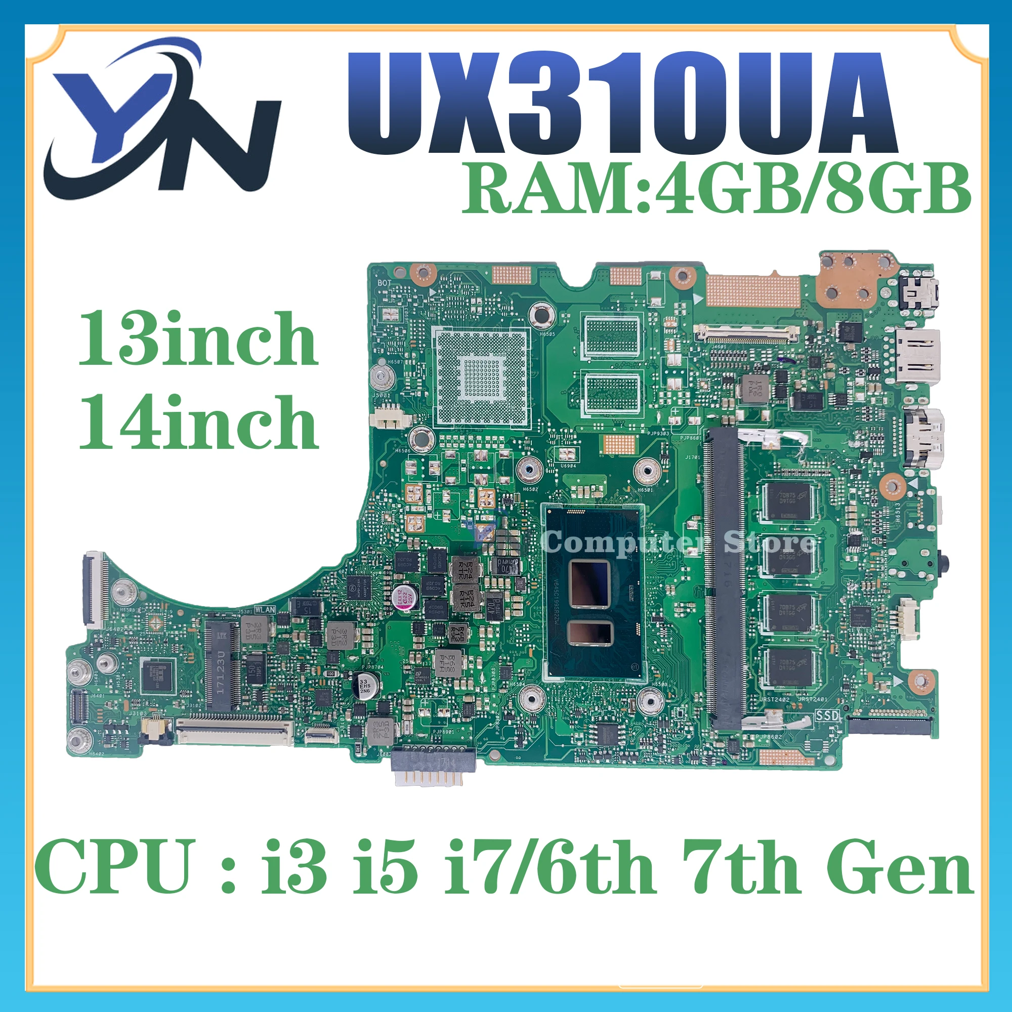 UX310UA Notebook Mainboard For ASUS UX310UV RX310U RX410U UX410UQK ...