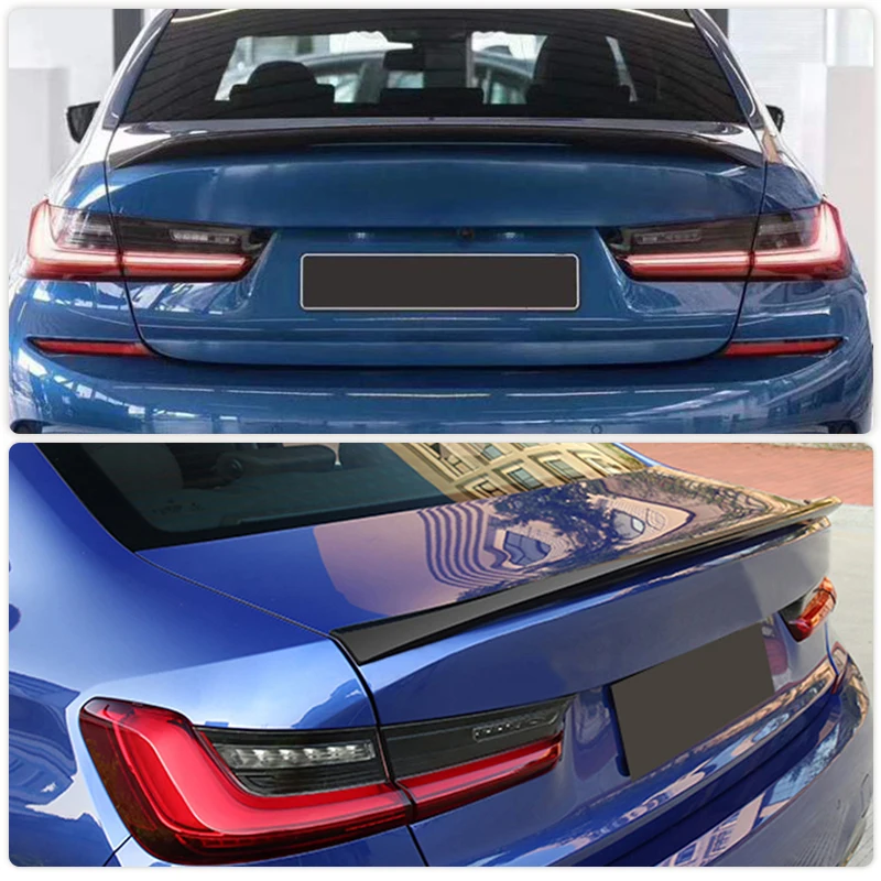 자동차 리어 트렁크 스포일러 윙, ABS 광택 블랙, BMW 3 시리즈 G20 G28 G80 M3 세단 2019 2023 리어 스포일러 부트 리드 윙 립