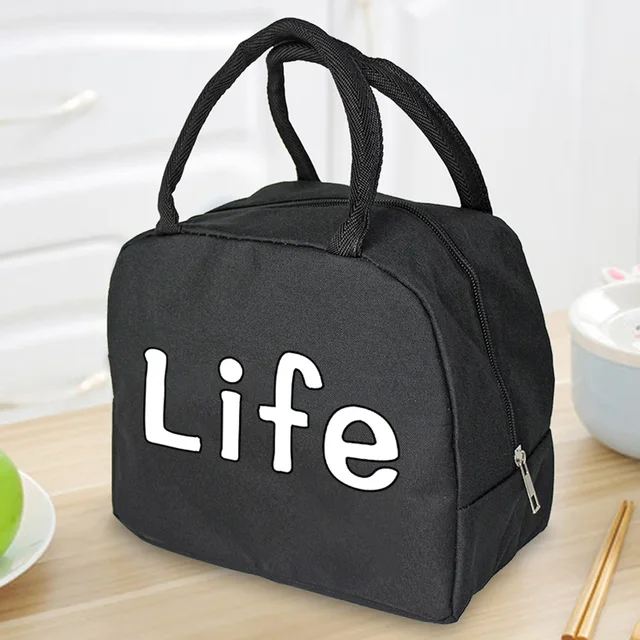 Insulated Lunch Bag  Zipper Cooler Tote Thermal Bag Lunch Box  Canvas Food Picnic Lunch Bags for Work Handbag Food Pattern 4Food003