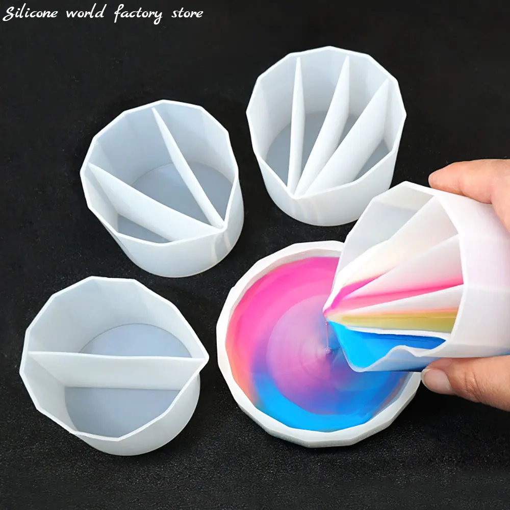 

Silicone Distributing Cup 2/3/4/5Grids Liquid Pigment Resin Color Mixing Cup Resin Cup for DIY Epoxy Resin Crafts Making Tools