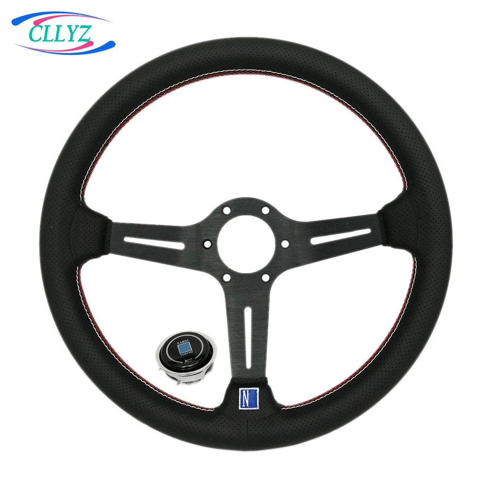 

CLLYZ Steering Wheel MU N* Universal 14 Inch / 350MM Leather Racing Sports Drift JDW