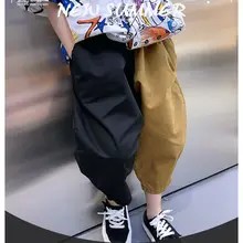 

Children's Cropped Trousers, Boys' Trousers, New Summer Thin Harem Trendy Pants, Loose and Handsome Stitching Wide-leg Pants
