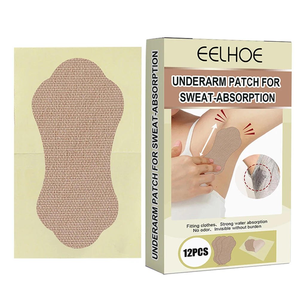 12pcs Underarm Absorb Patch Armpits Sweat Sticker Absorbing Sweat For Women Men Strong Anti Perspiration