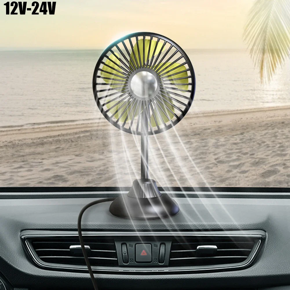 Mini Car Air Cooling Black Single Head Fan 5W 5V USB Powered Rotating Air Cooling ABS PP Silicone Fan Accessories