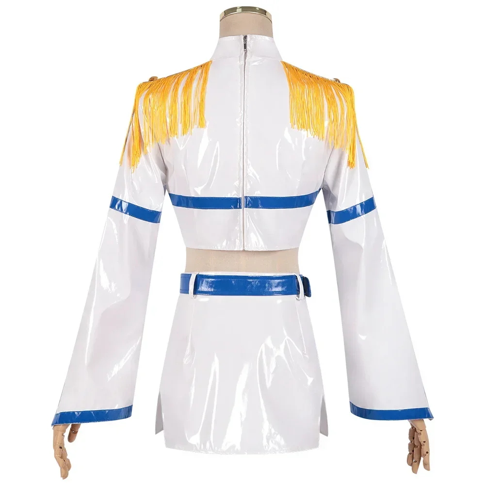 Anime 2.5 Dimensional Seduction Nonoa Cosplay Costume Adult Women Leather White Skirt Suit Halloween Uniform Outfit