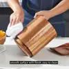 Acacia Wood Rotating Utensils Holder,Kitchen Countertop Organizer for Spoons,Forks,Knives,Cutlery Gadget Tools Storage Container 2