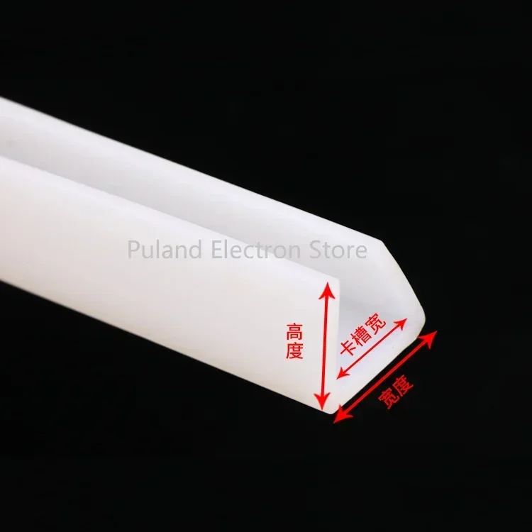 1M Silicone Rubber U Shape Seal Strip Window Car Door Shower Frameless Glass Edge Weatherstrip Protect door seal strip