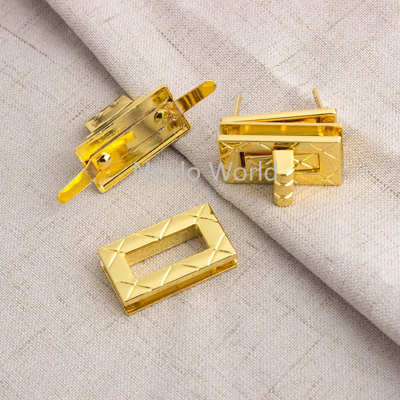 5-10-30pieces 33x19mm fashion bag rectangular lock K gold handbags lock hardware Twist lock