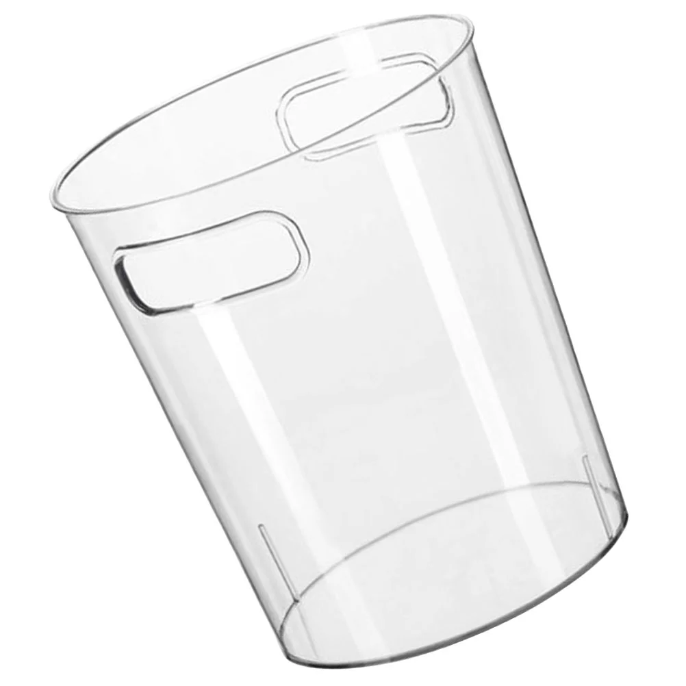 

Sewacc Office Decor Clear Waste Basket Plastic Trash Can Small Wastebasket Garbage Container Bin Ice Bucket Flower Arrangement