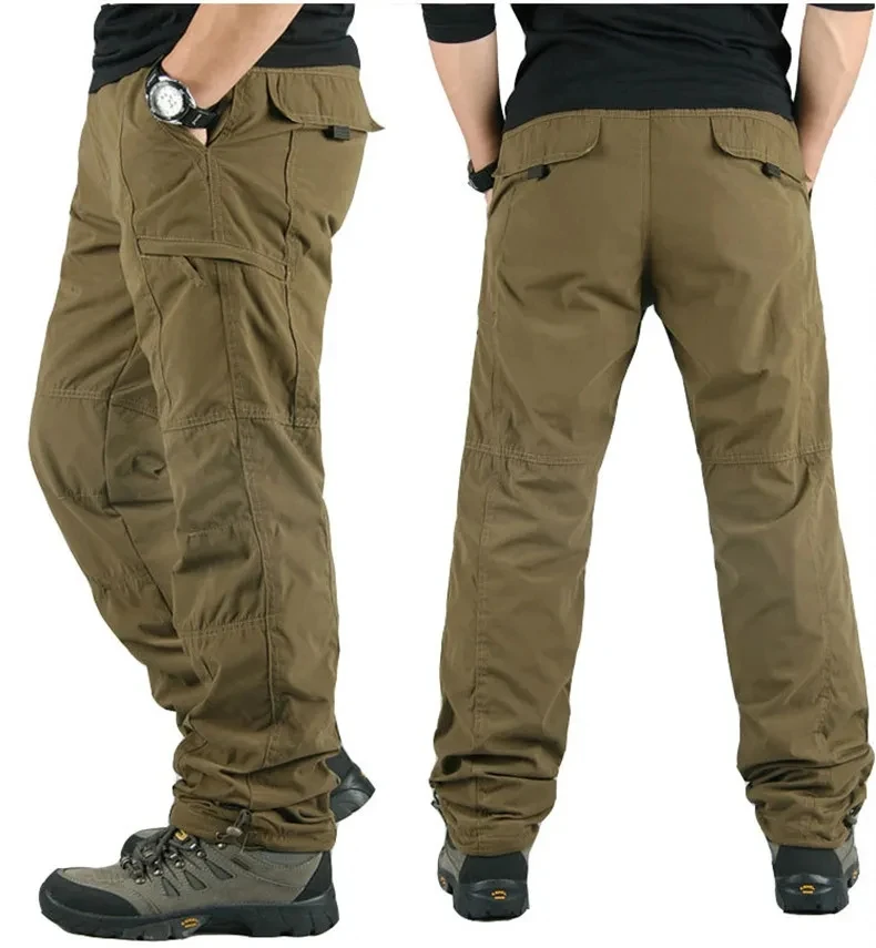 Winter Pants Men Double Layer Fleece Cargo Pants Waterproof Thicken Warm Baggy Work Long Trousers Man Tactical Pants Clothing 5
