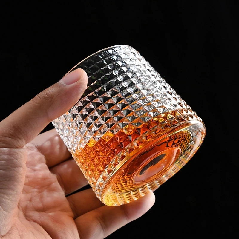 Tanio Creative Rotary Whiskey Glass Transparent sklep