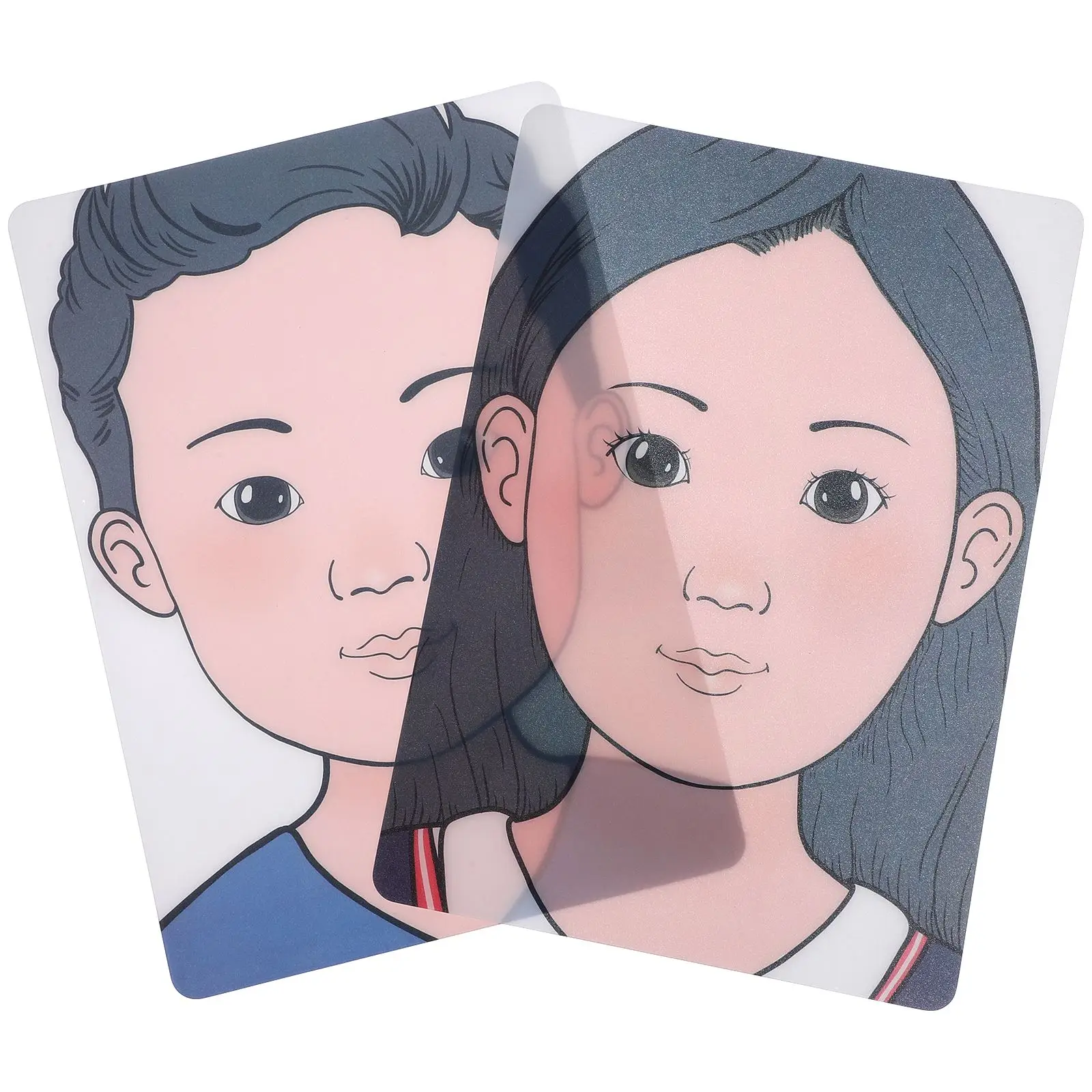 Makeup Practice Board Plastic Practice Face Training Makeup Template Painting Board Eyelid Practice 2Pcs