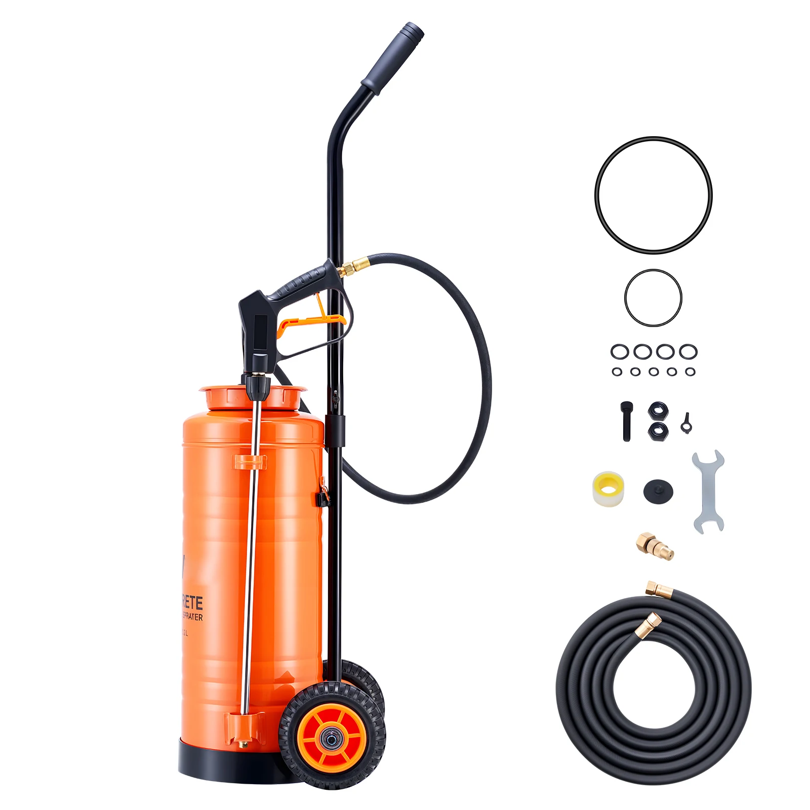 SucceBuy Industrial Concrete Sprayer StainlessSteel Heavy Duty Tri-Poxy Pump Sprayers Brass Nozzles for Construction Lawn&Garden