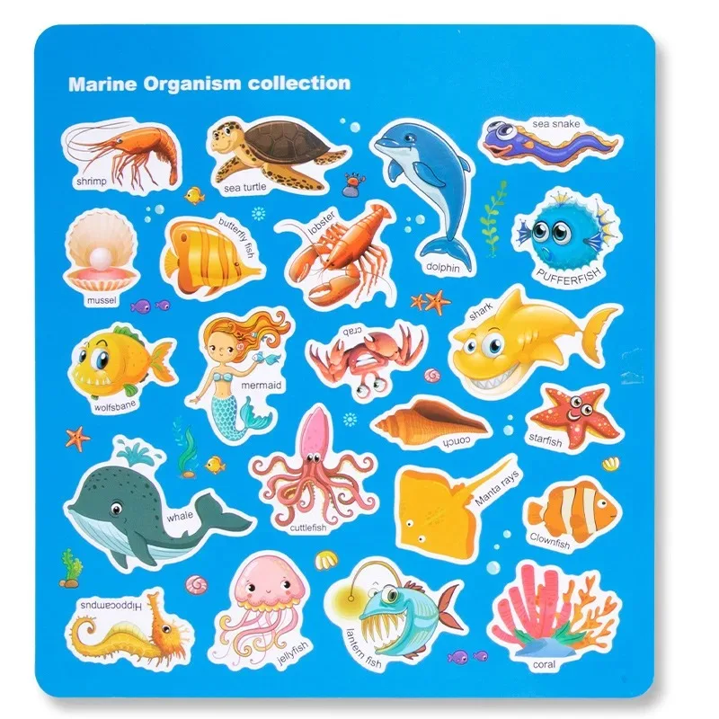 Reusable Cartoon Sticker Book for Kids Multiple Scenos DIY Puzzle Game Educational Learning Classic Toys for Child Age 2-4 Gifts 5