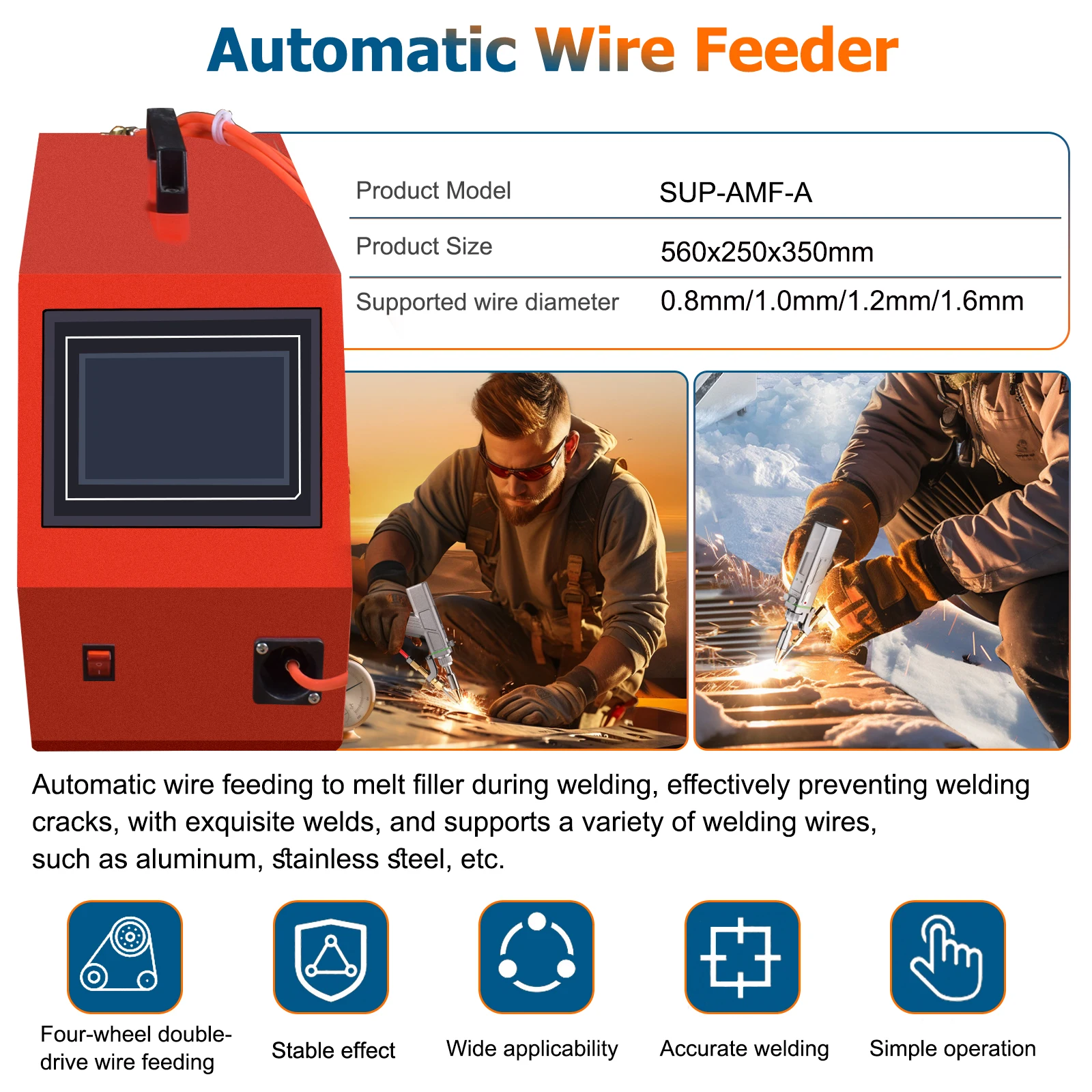 1500W Fiber Laser Welding Machine 4 IN 1 Handheld Laser Welder for Metal Welding Cutting Cleaning SUP23T Welding 220V - 4