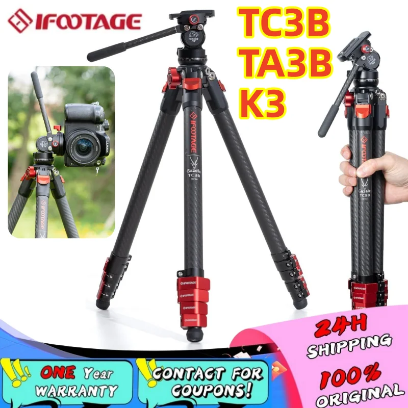 IFOOTAGE TC3B+K3 TA3B+K3 Carbon Fiber Tripod Lightweight and