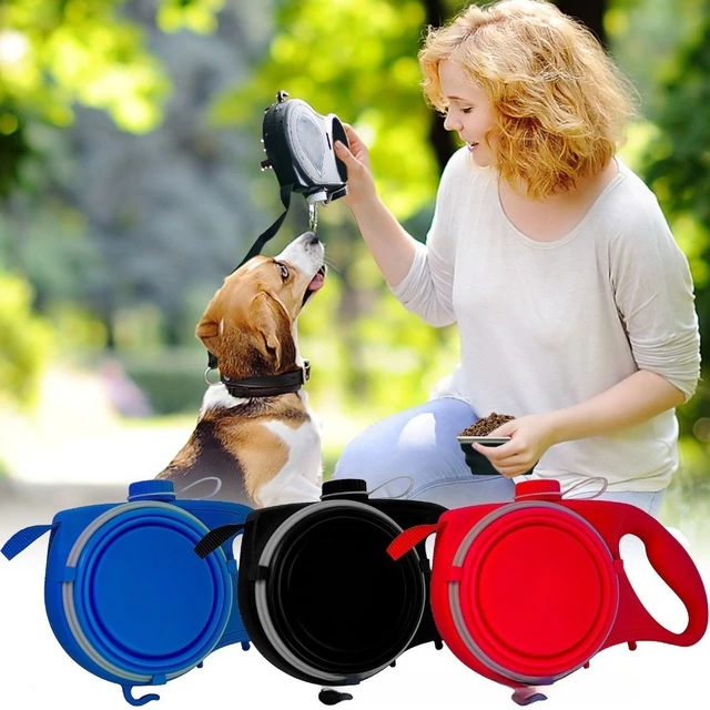 3-in-1 Dog Leash with Bowl 2